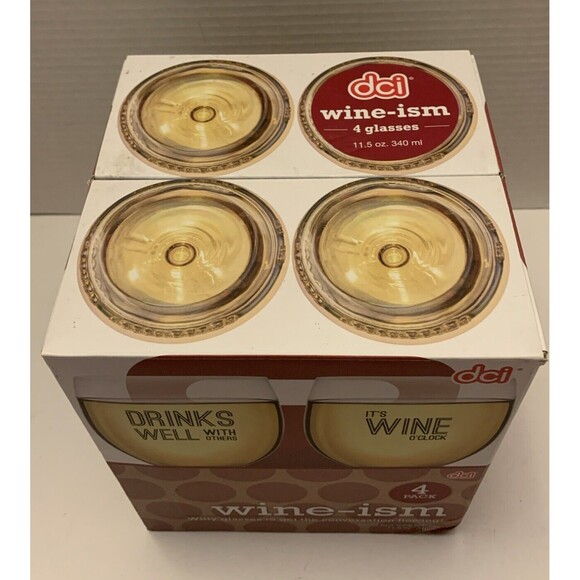 Novelty Themed Wine Glass Set Of 4 - DCI Wine-ism. New In Box - Picture 5 of 7